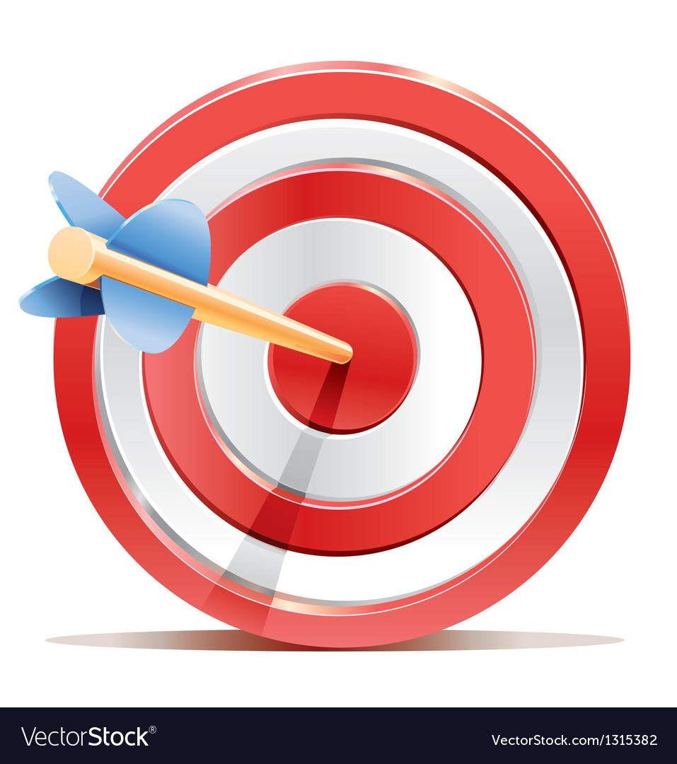 Red Dart Target with Arrow