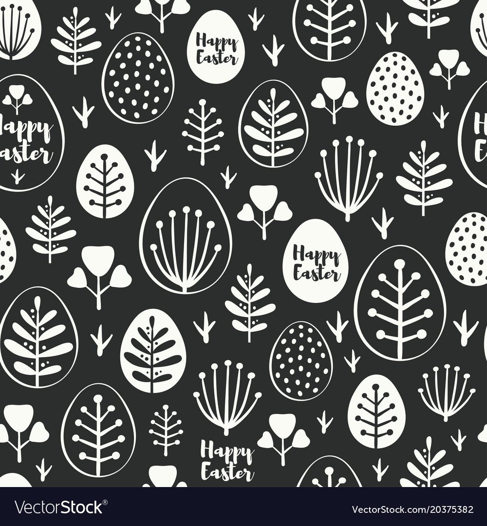 Seamless minimal easter pattern with eggs