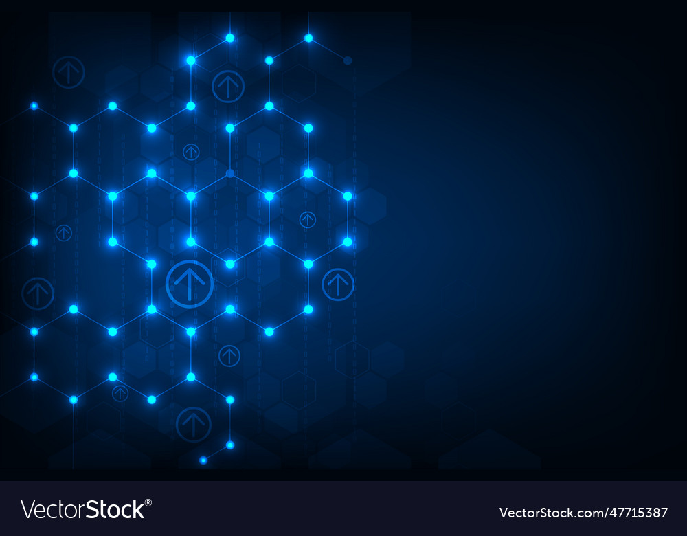 Abstract set hexagon shape with arrow icon Vector Image