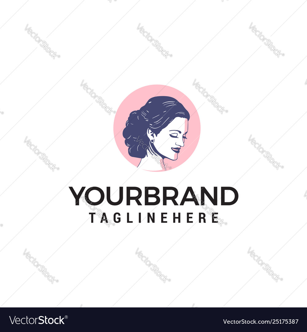 Beauty and salon woman logo design concept Vector Image