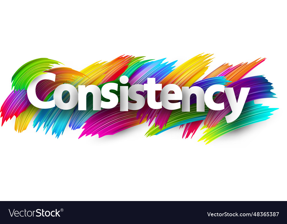 Consistency paper word sign with colorful Vector Image