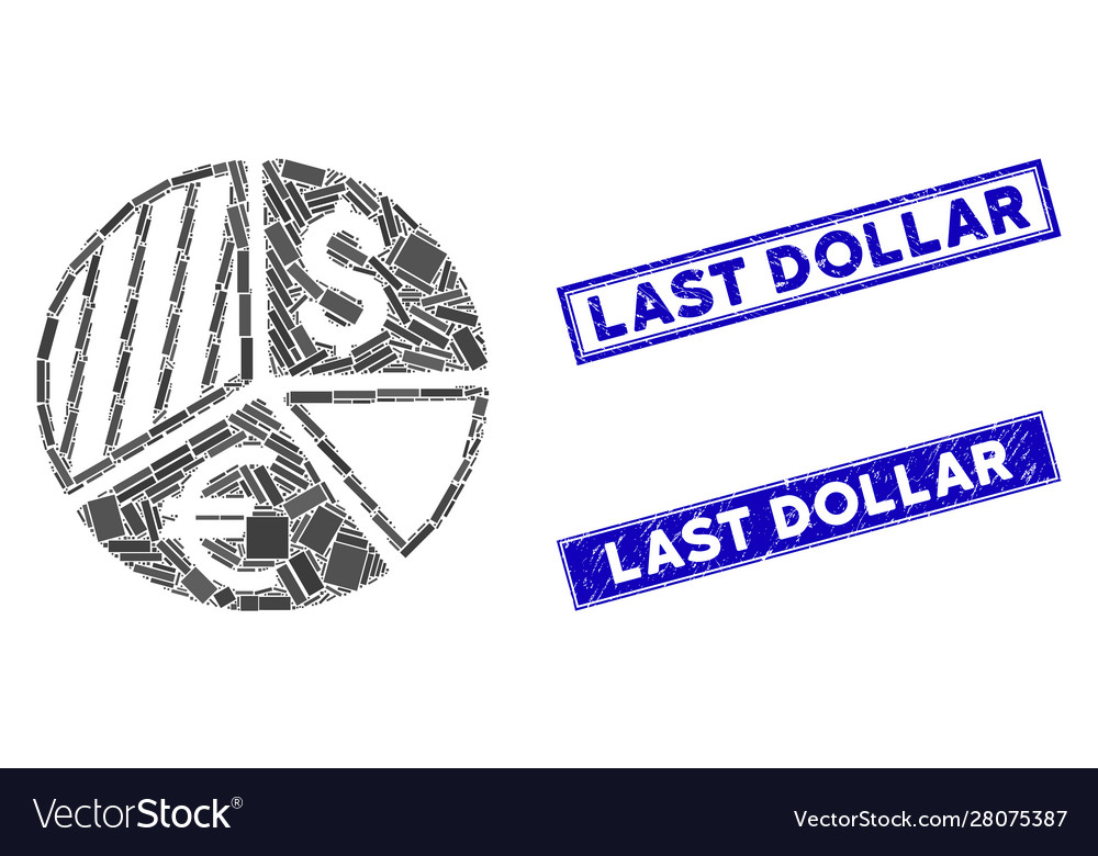 Currency pie chart mosaic and distress rectangle