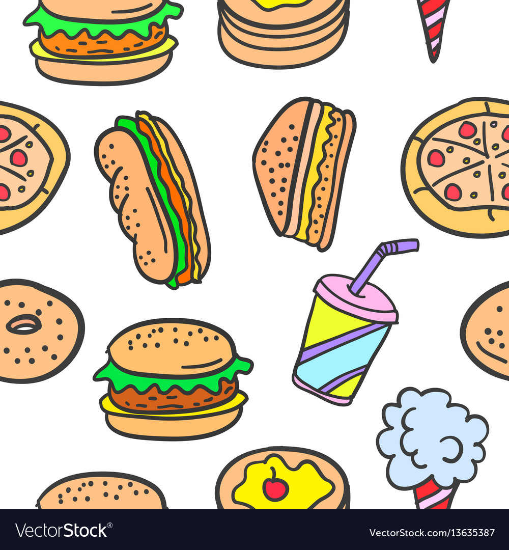 Doodle of food design style art Royalty Free Vector Image