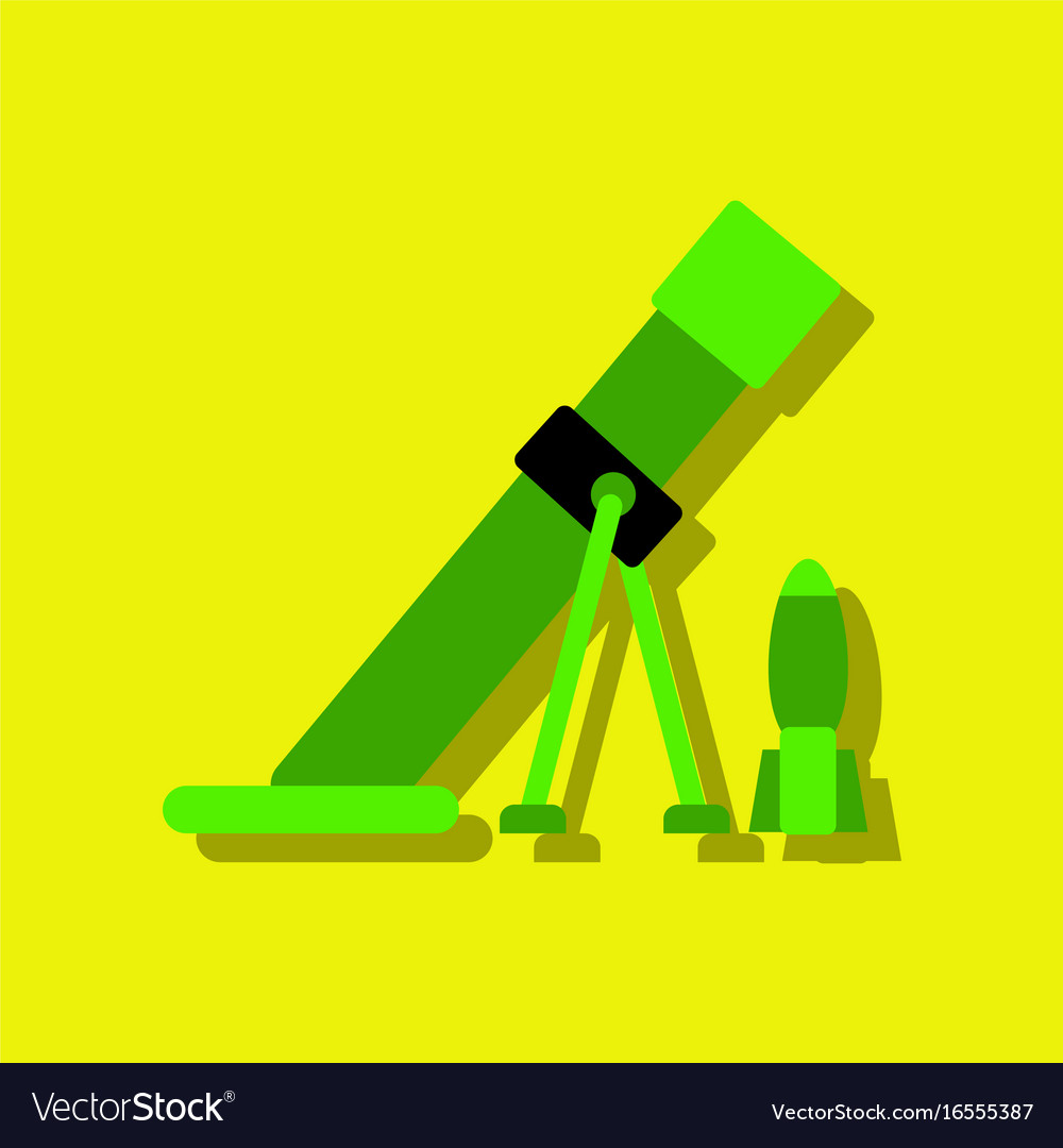 Flat icon design collection mortar and shell