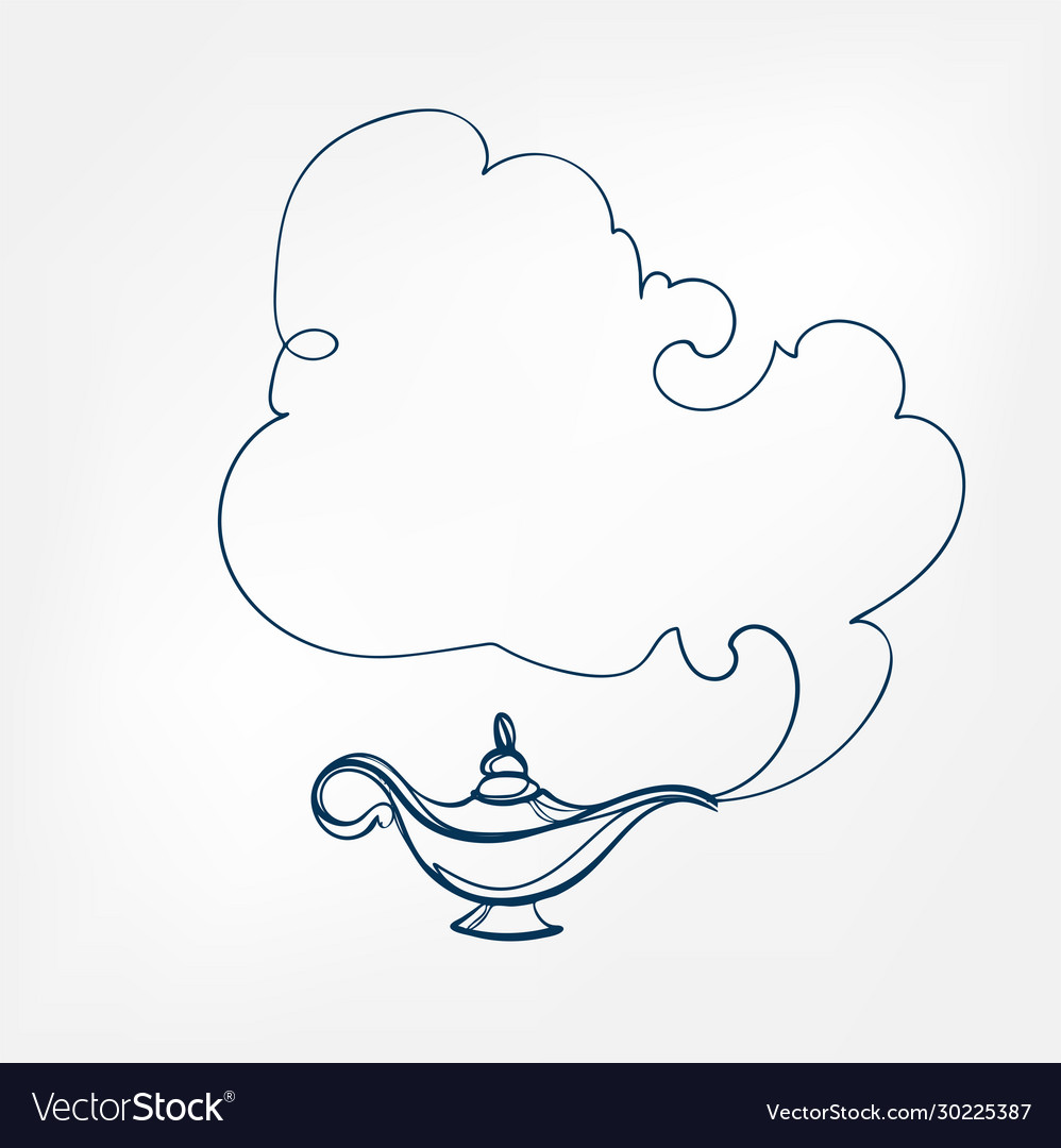 Gin lamp one line design element isolated