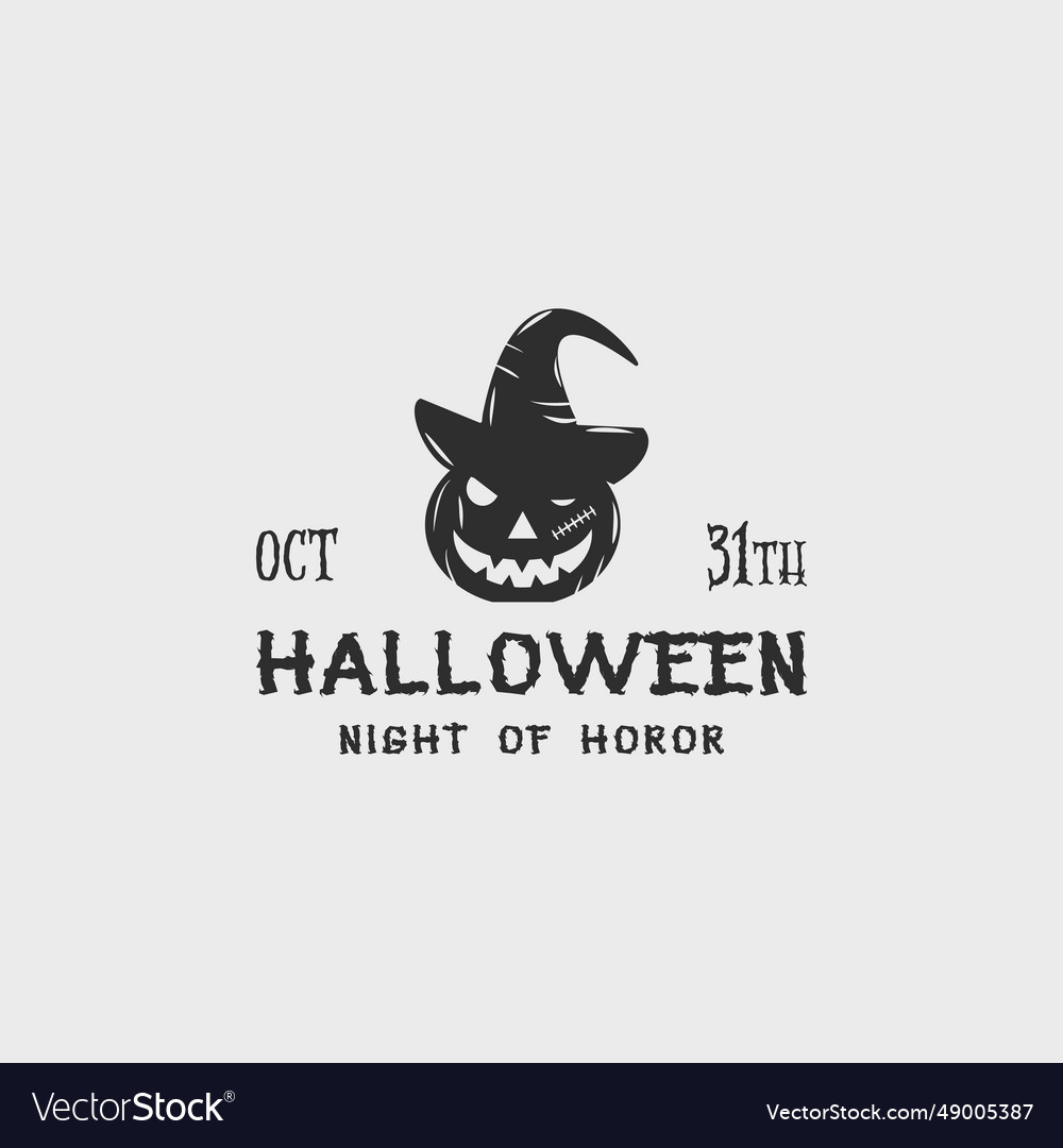 Halloween logo vintage template icon design