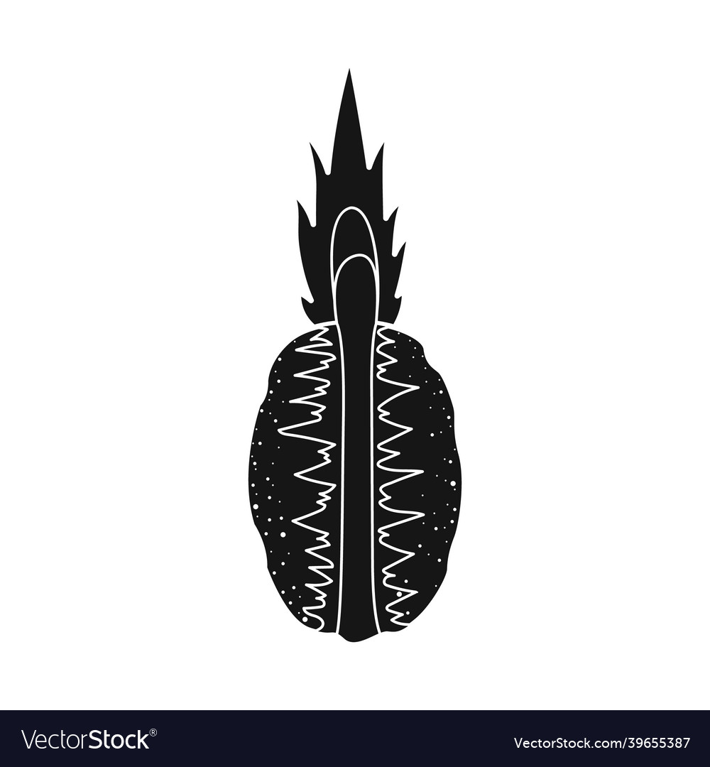 Isoliertes Objekt von Ananas und geschnittene Symbolbahn