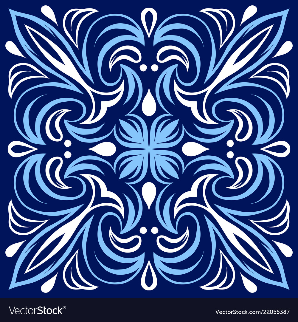 Italian Ceramic Tile Pattern Ethnic Folk Ornament Vector Image