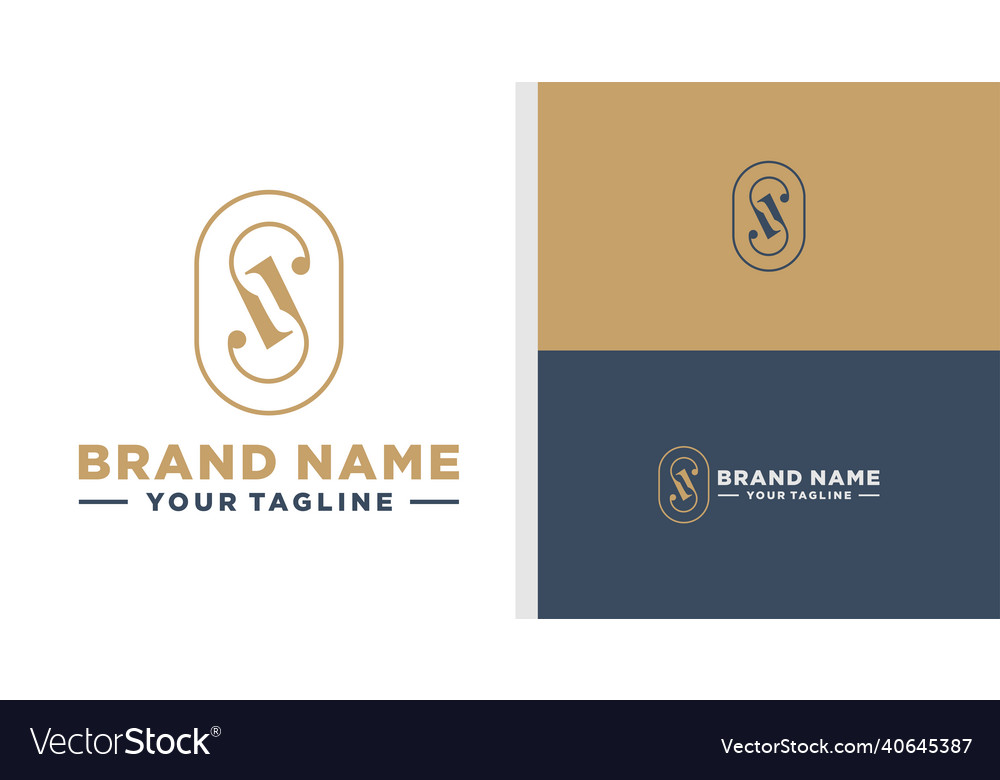 Js logo monogram luxurious simple editable