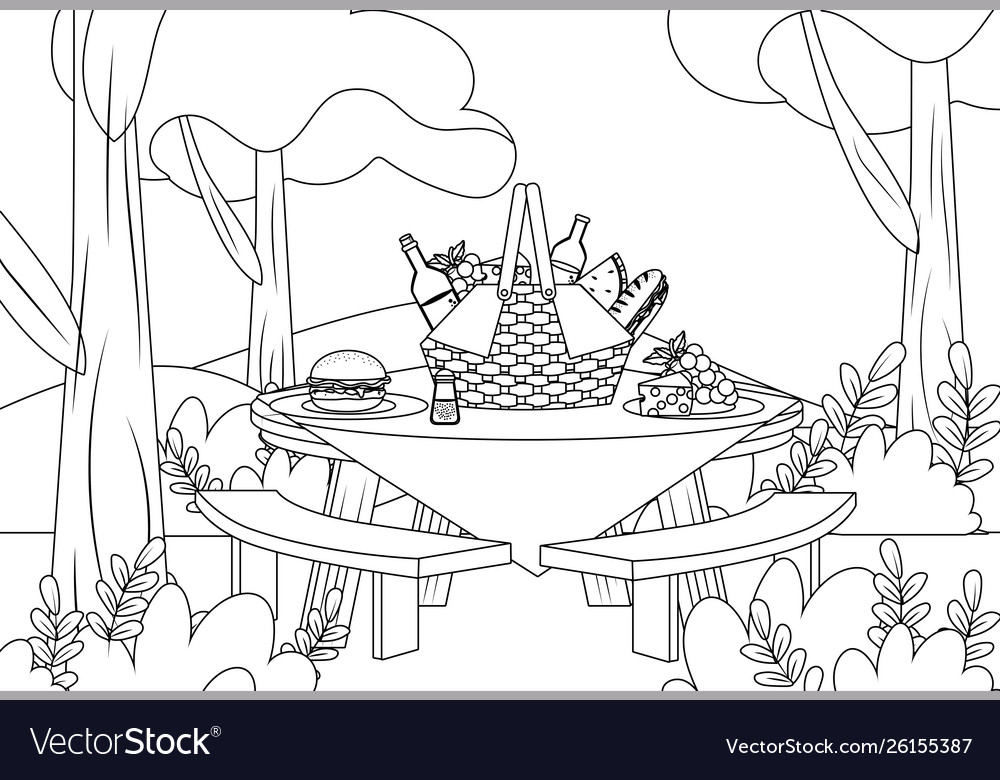 Picnic basket in forest design