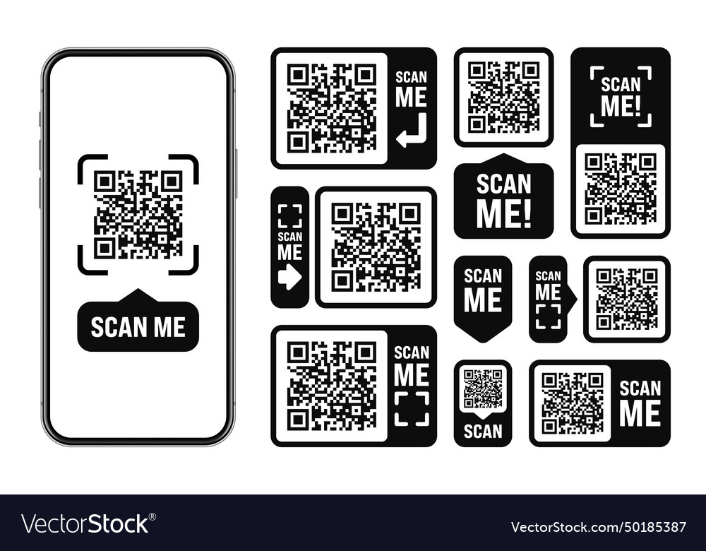 Scan me qr code sticker online payment special Vector Image