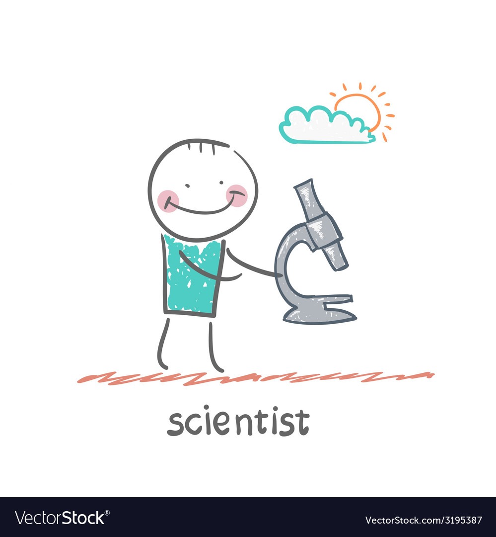 Scientist Working with Microscope