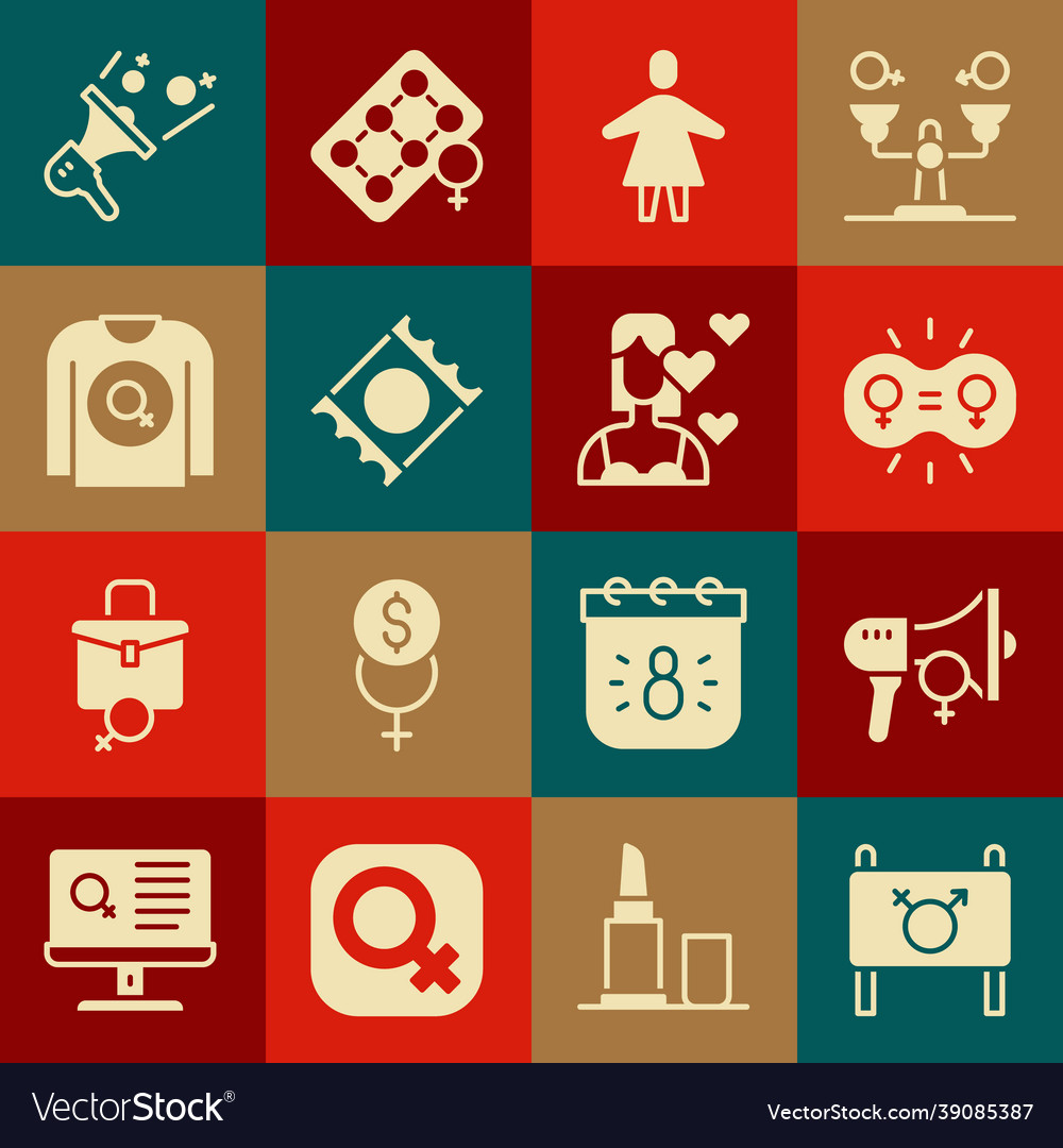Set feminist activist gender equality female vector image Set feminist activist gender equality female