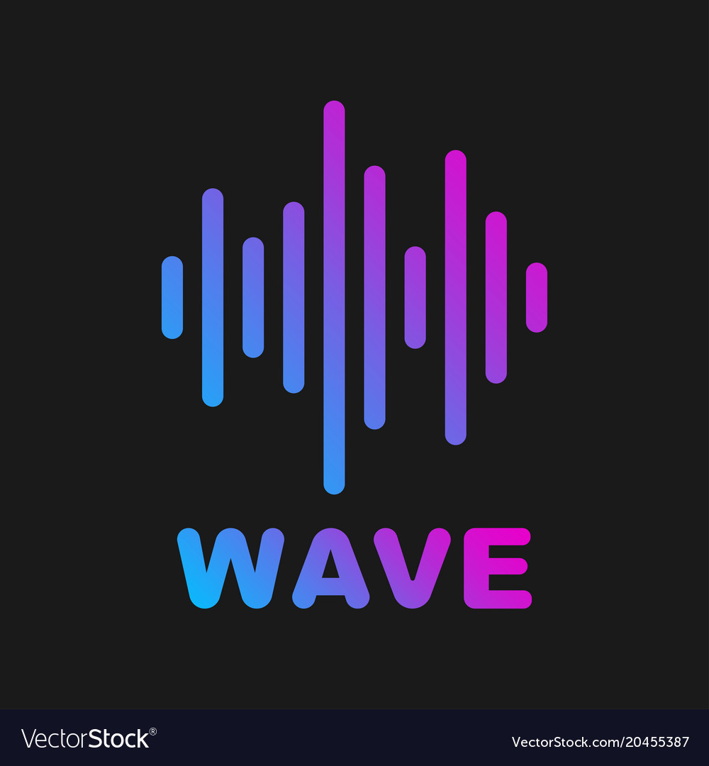 Sound wave logotype of and music