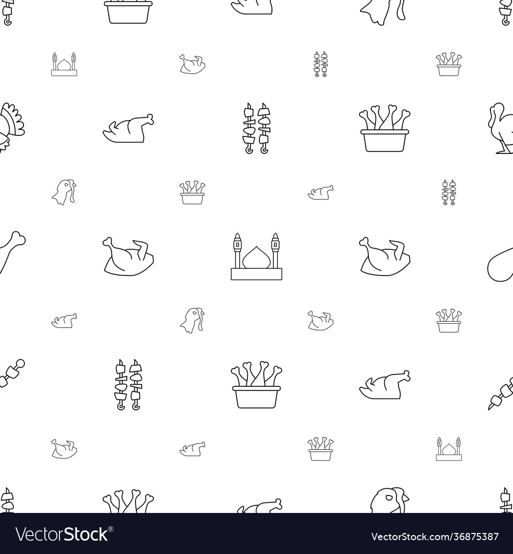 Turkey icons pattern seamless white background