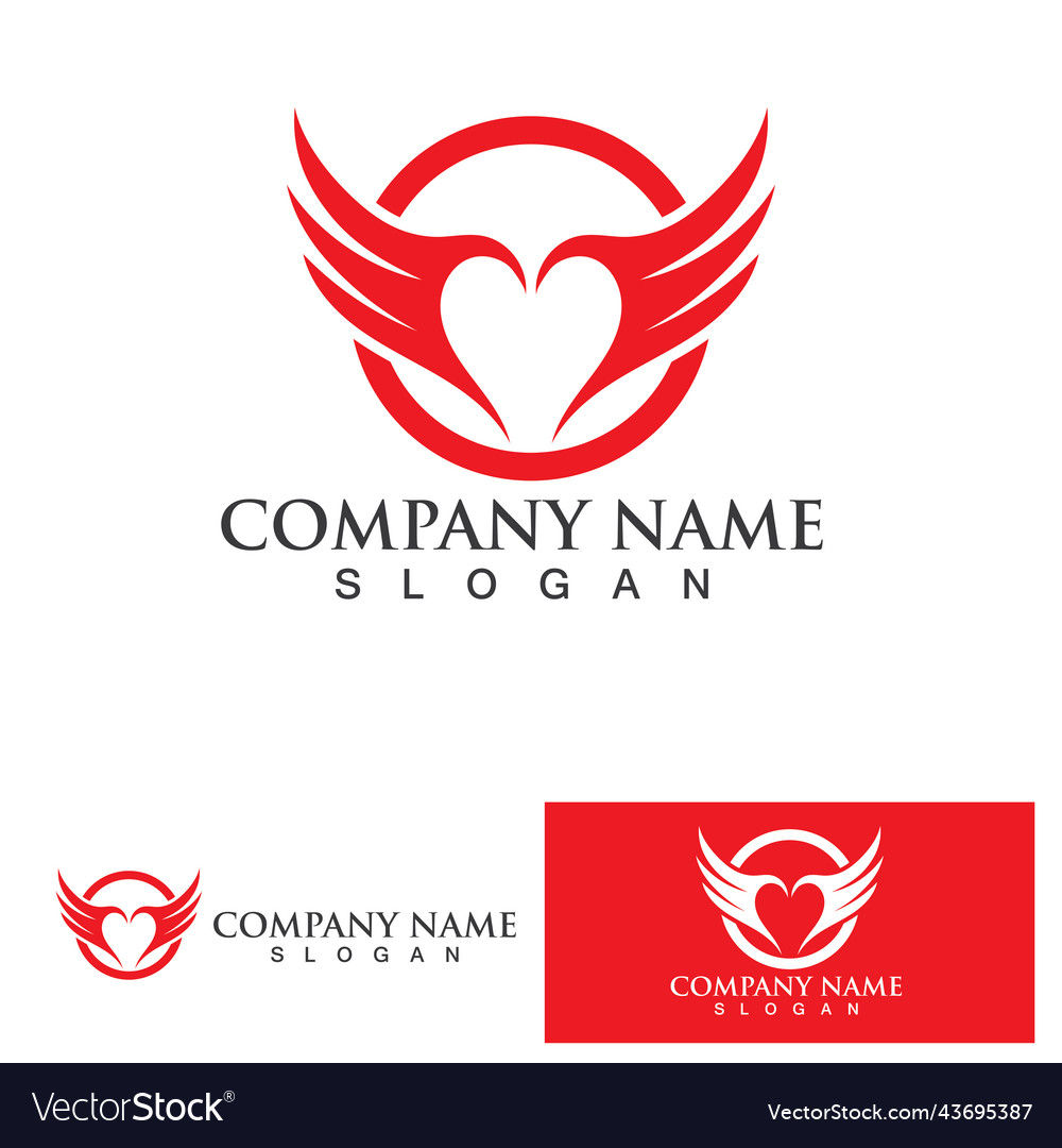 Wing red bird logo template Royalty Free Vector Image