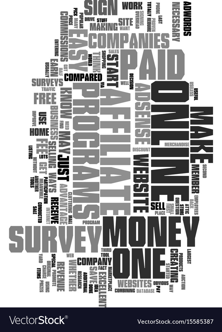 Work At Home To Make Easy Money Online Text Word Vector Image - 