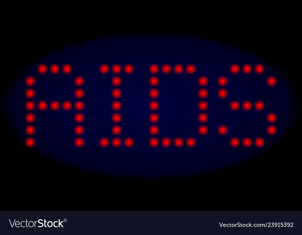 Aids led style message with glowing dots vector image Aids led style message with glowing dots