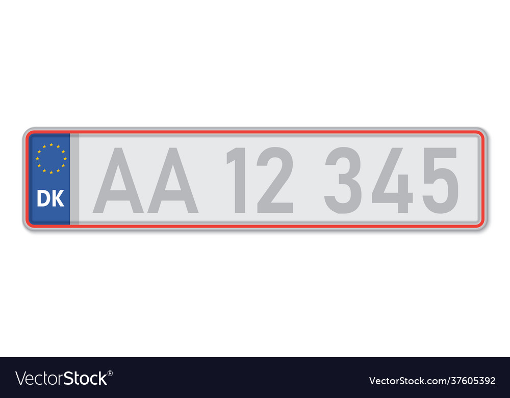 Car number plate vehicle registration license of Vector Image