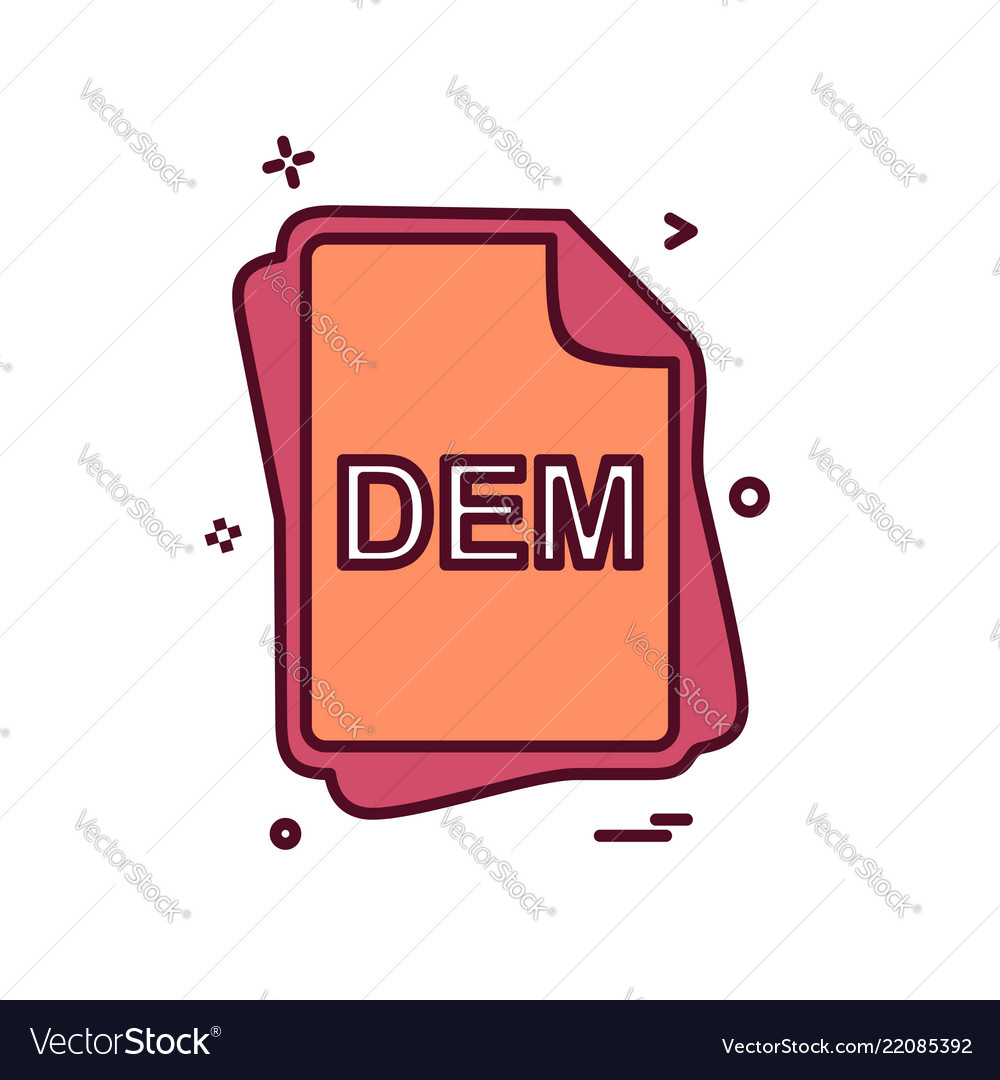 Dem file type icon design vector image Dem file type icon design