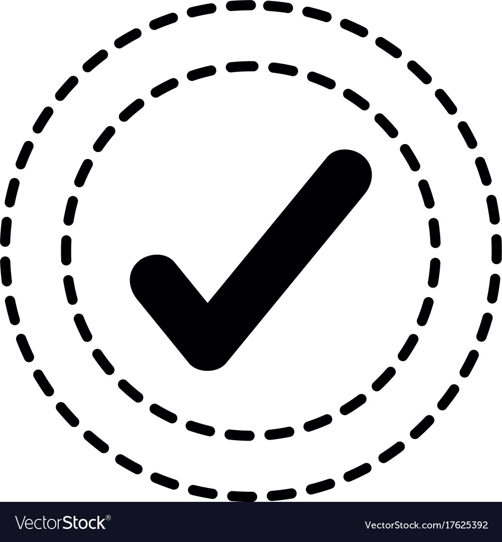 Dotted shape check good symbol icon design