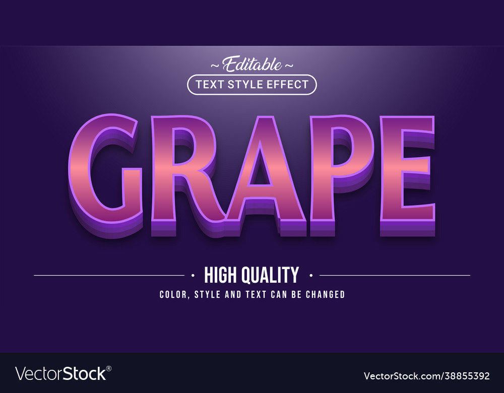 Editable text style effect - purple grape