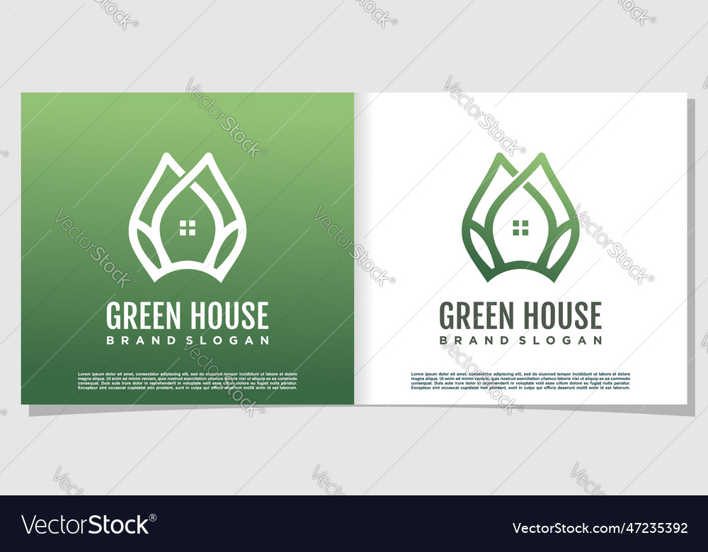 Green house creative logo design premium