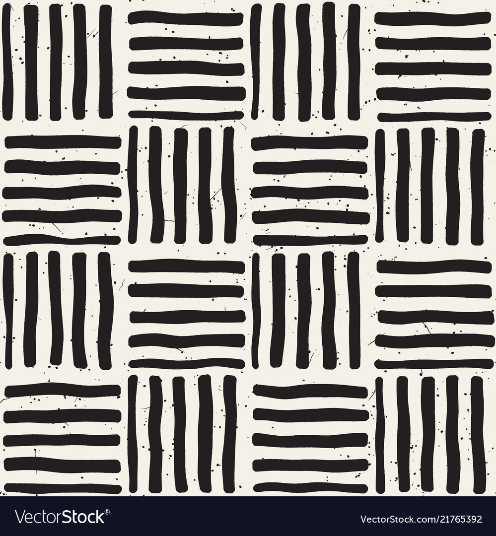 Hand drawn seamless repeating pattern with lines vector image Hand drawn seamless repeating pattern with lines