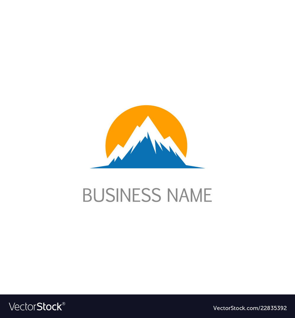 High mountain nature landscape logo Royalty Free Vector