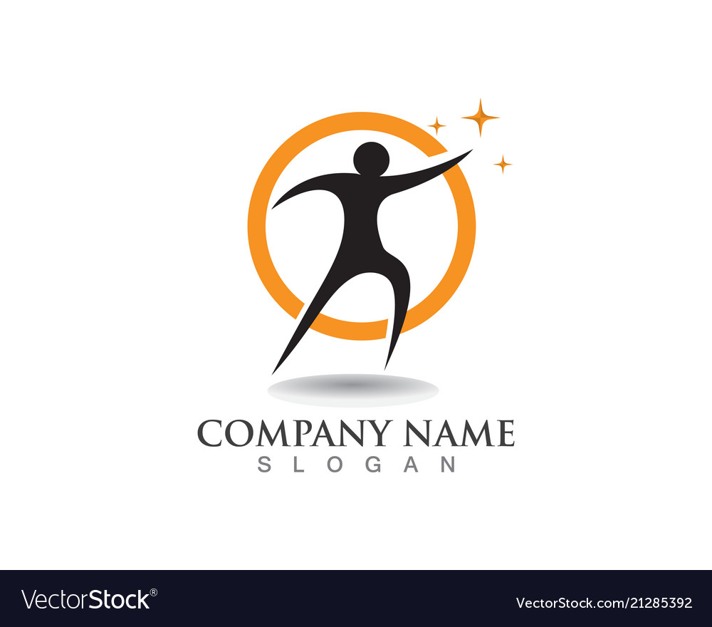 Human character logo signhealth care nature
