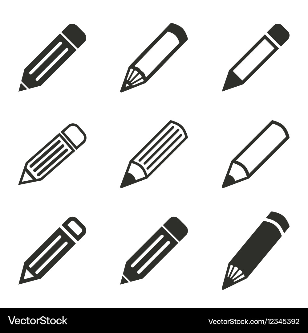 Pen icon set Royalty Free Vector Image - VectorStock
