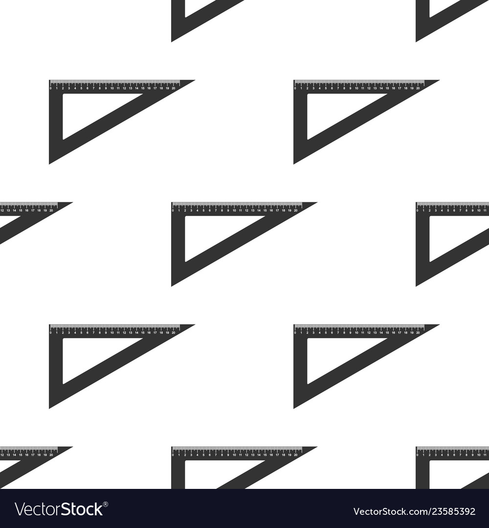 Triangular ruler icon seamless pattern vector image Triangular ruler icon seamless pattern