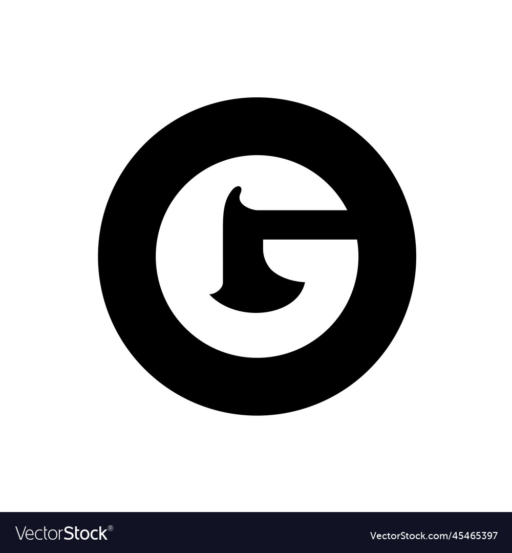 Abstract letter g with axe logo Royalty Free Vector Image