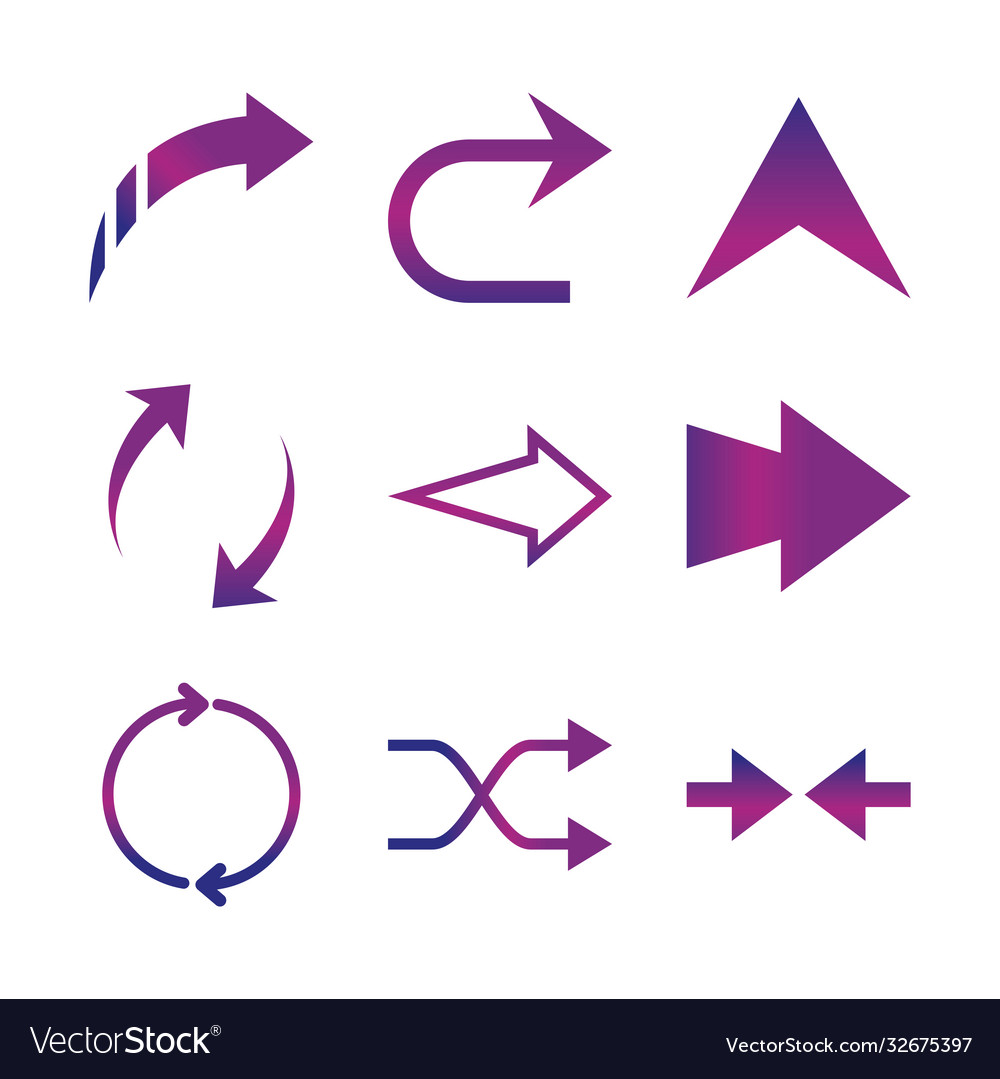 Pfeile Richtung Guide Cursor Web-Navigations-Symbole vector image Pfeile Richtung Guide Cursor Web-Navigations-Symbole
