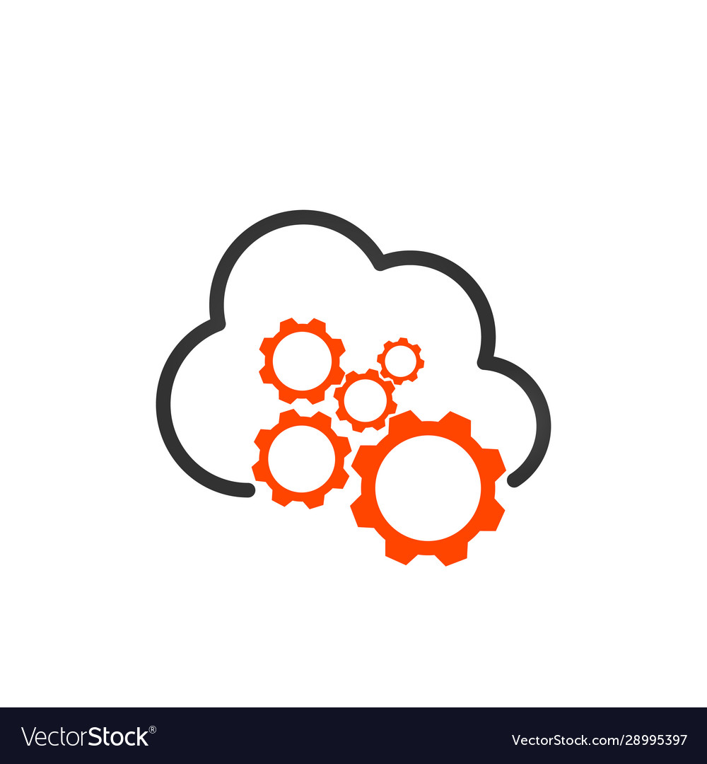 Cloud storage settings linear icon web hosting vector image Cloud storage settings linear icon web hosting