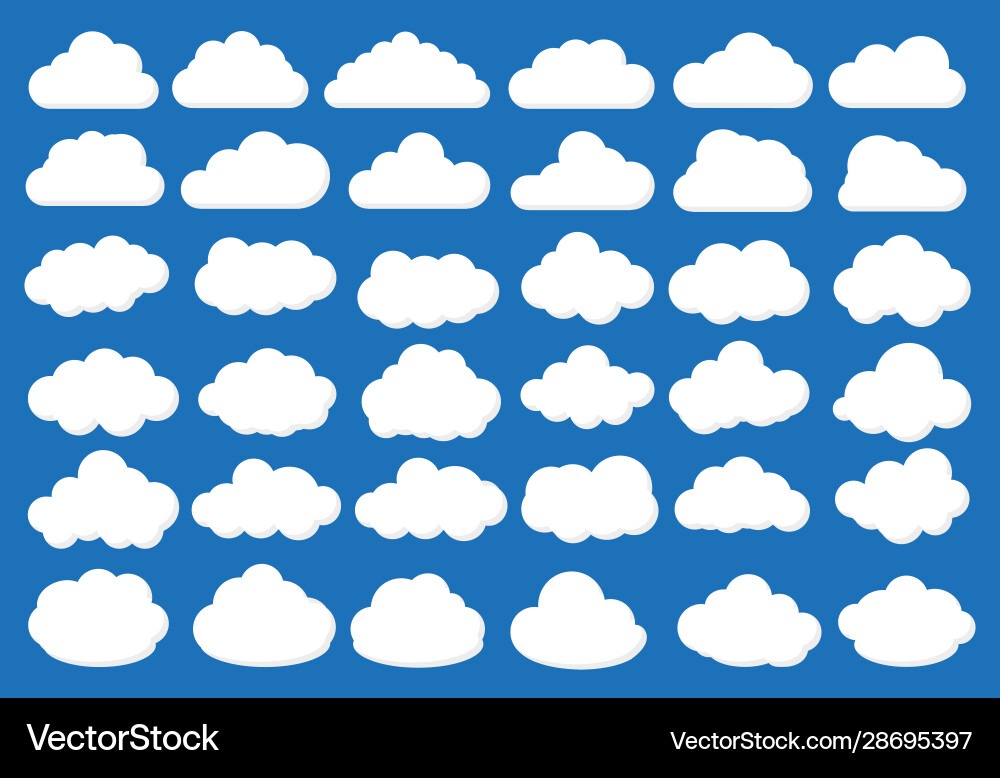 Clouds flat icon set Royalty Free Vector Image