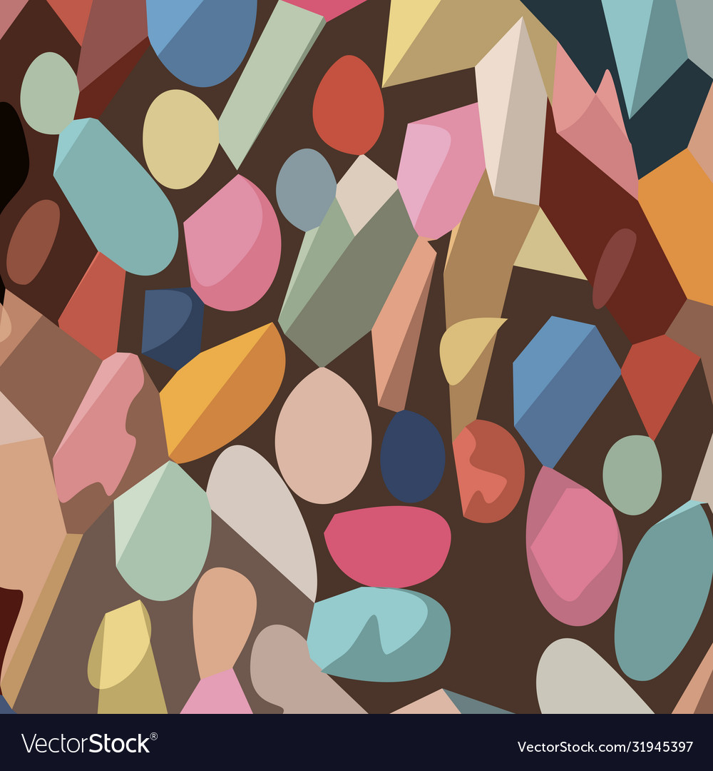Colored shapes on background pattern vector image Colored shapes on background pattern