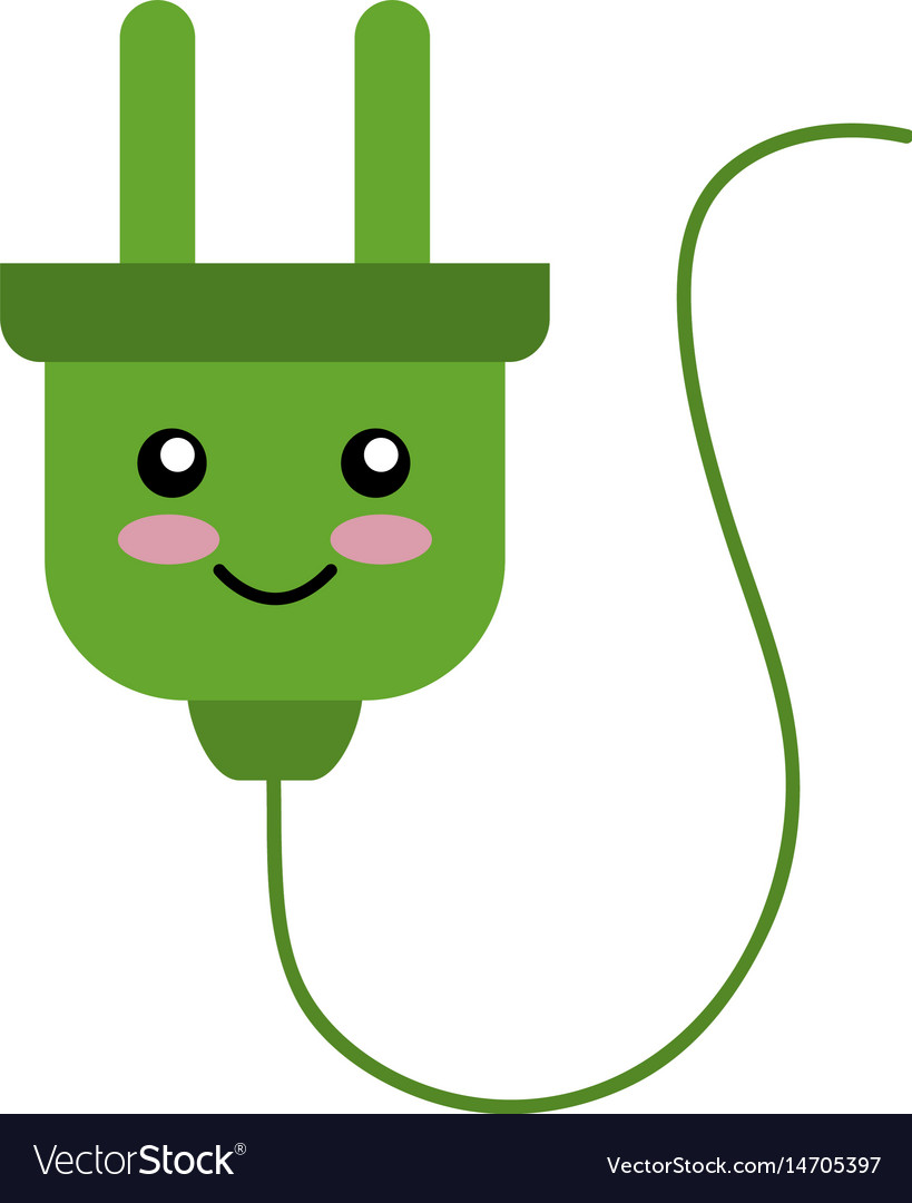 Energy plug character connection icon