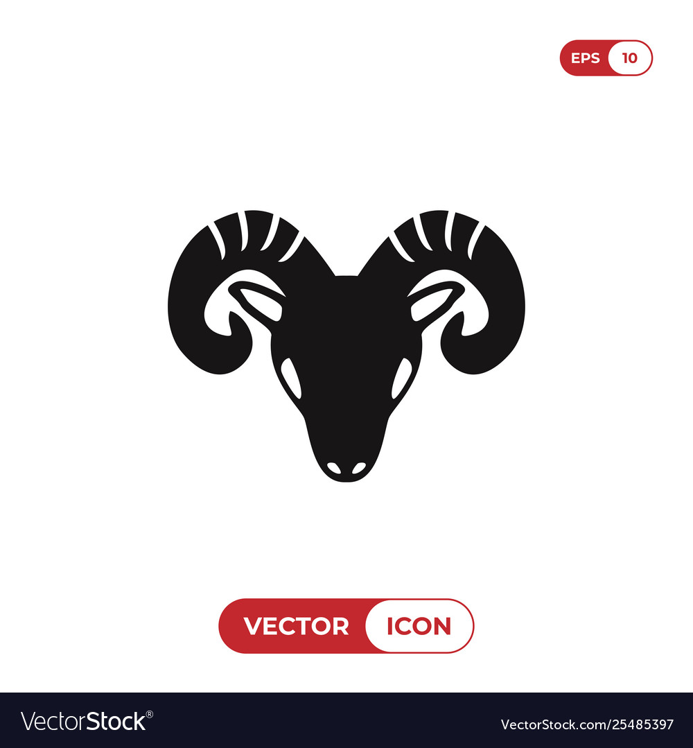 Goat head icon Royalty Free Vector Image VectorStock