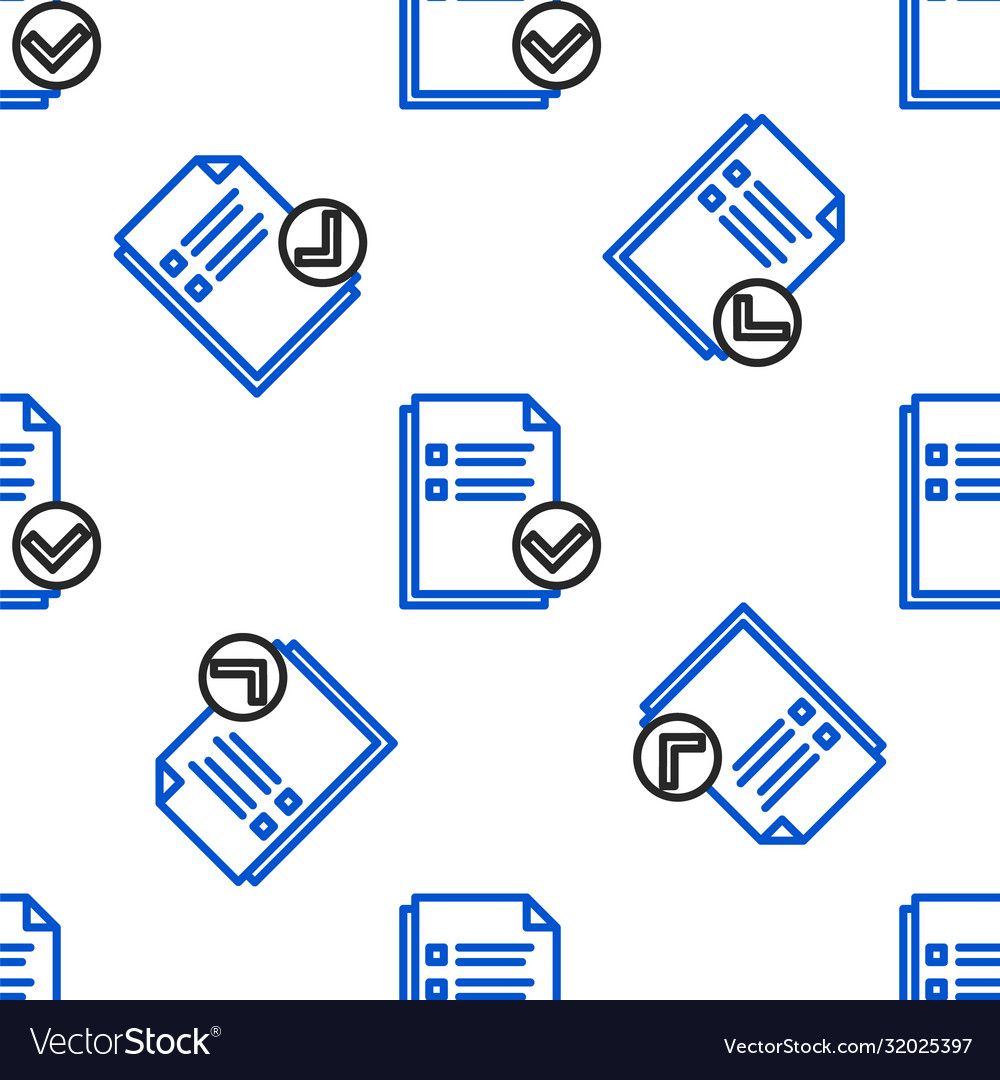 Line document and check mark icon isolated vector image Line document and check mark icon isolated