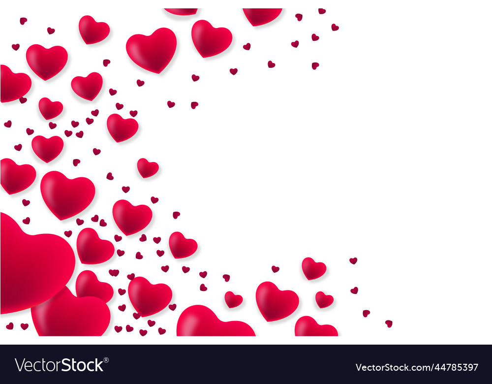 Modern valentine s day background with hearts Vector Image