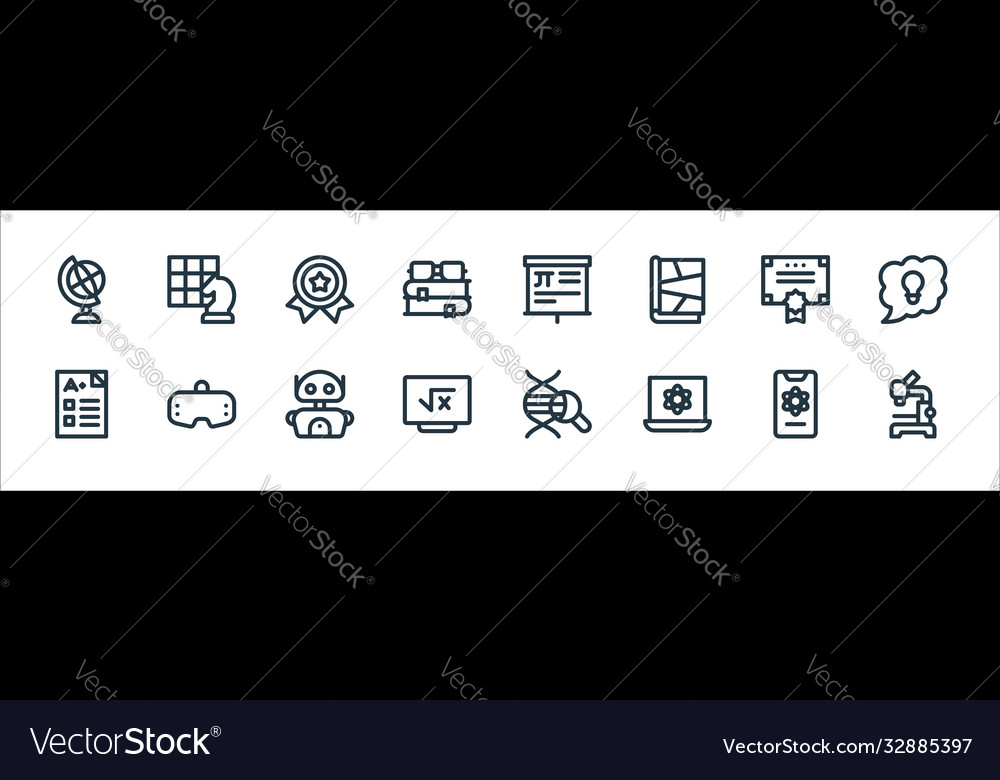 Nerd line icons linear set quality vector image Nerd line icons linear set quality