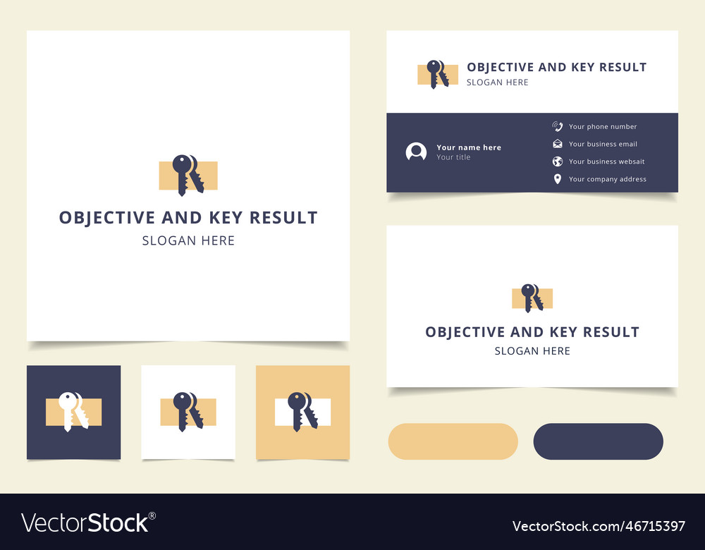 Objective and key result logo design vector image Objective and key result logo design