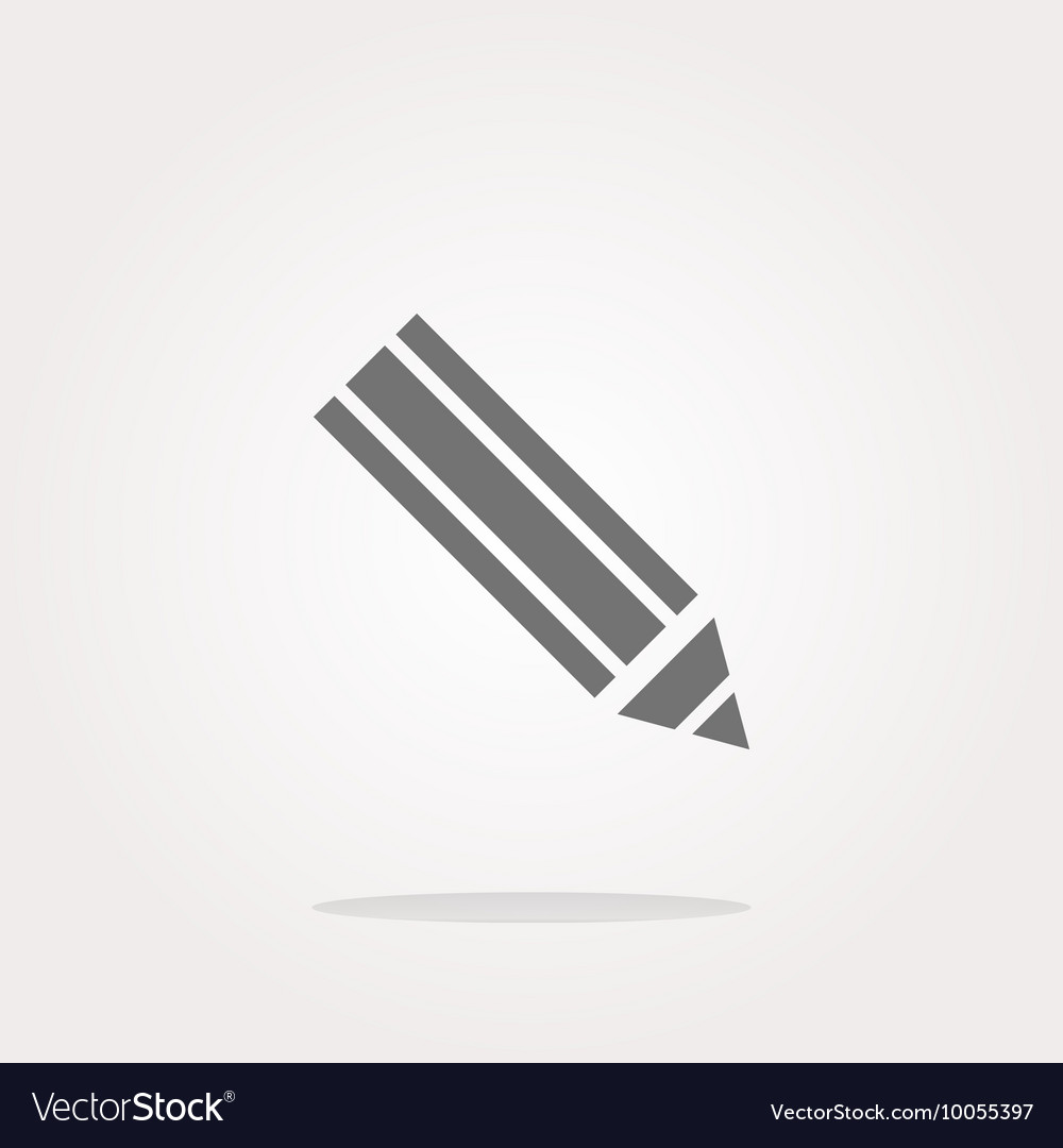 Pencil on web icon button isolated white