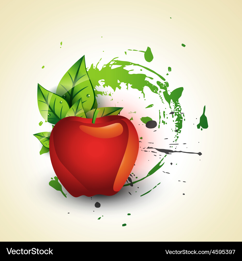 Red apple Royalty Free Vector Image - VectorStock
