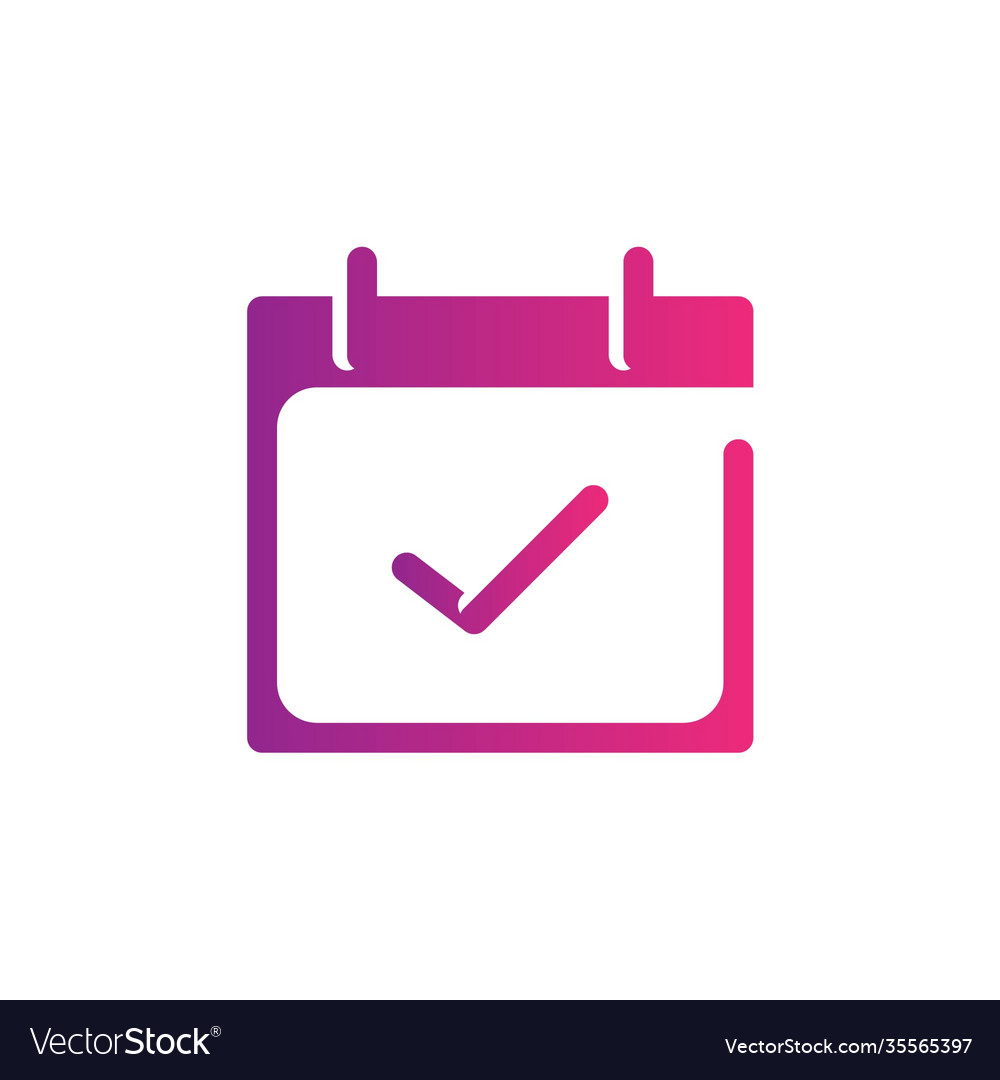Schedule gradient icon calendar and date on white vector image Schedule gradient icon calendar and date on white