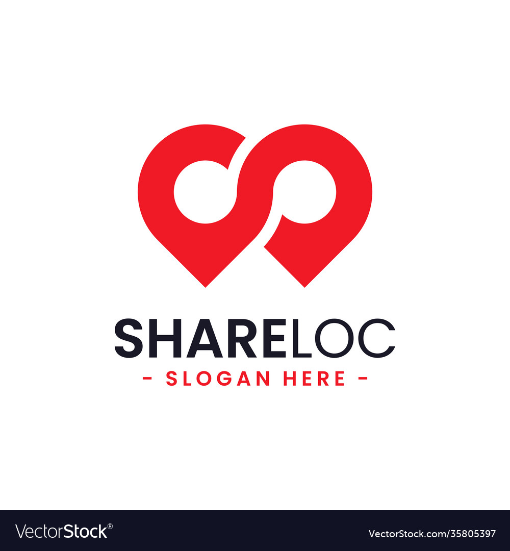 Share location logo design template map pointer