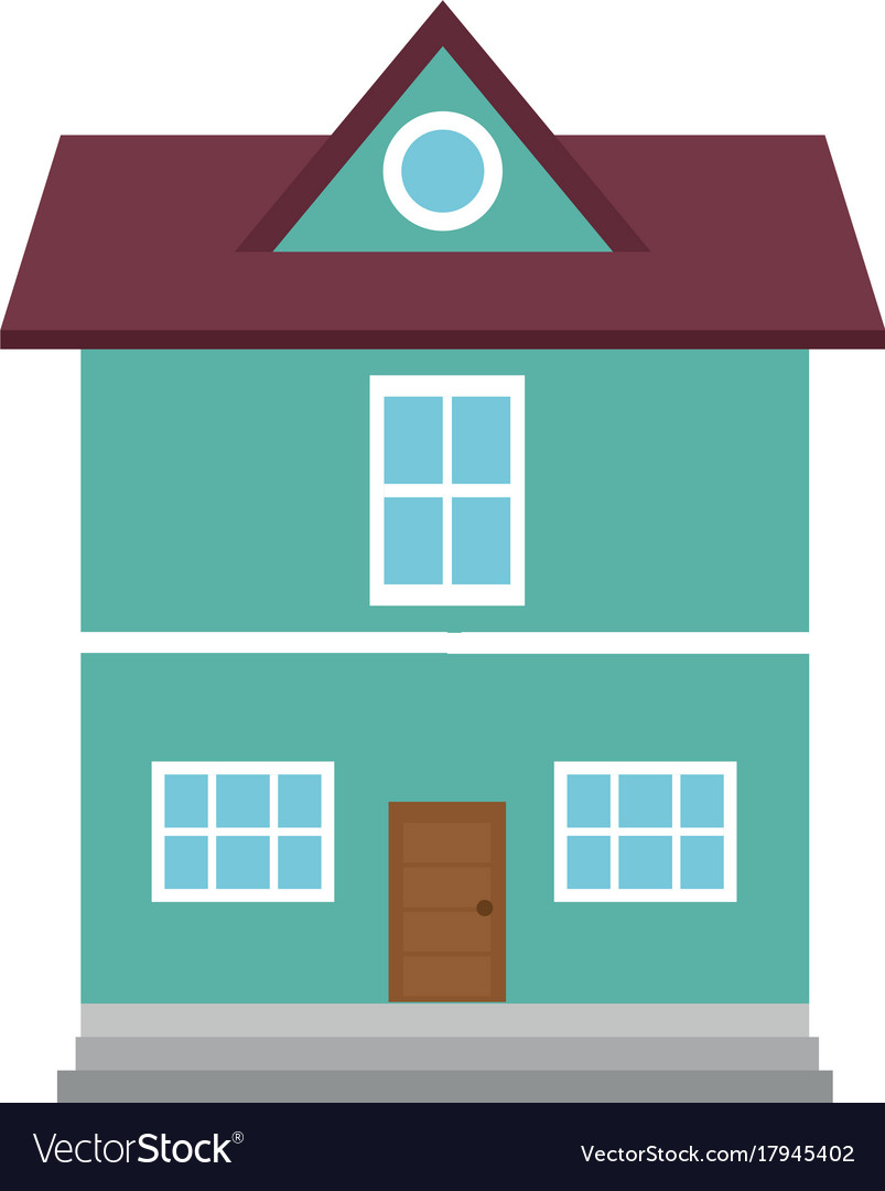 Beautiful house building isolated icon Royalty Free Vector