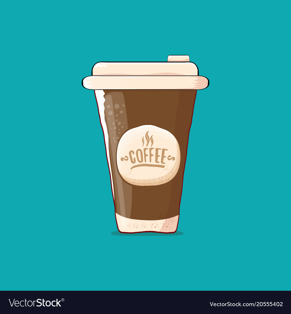 Coffee cup isolated on turquoise background Vector Image