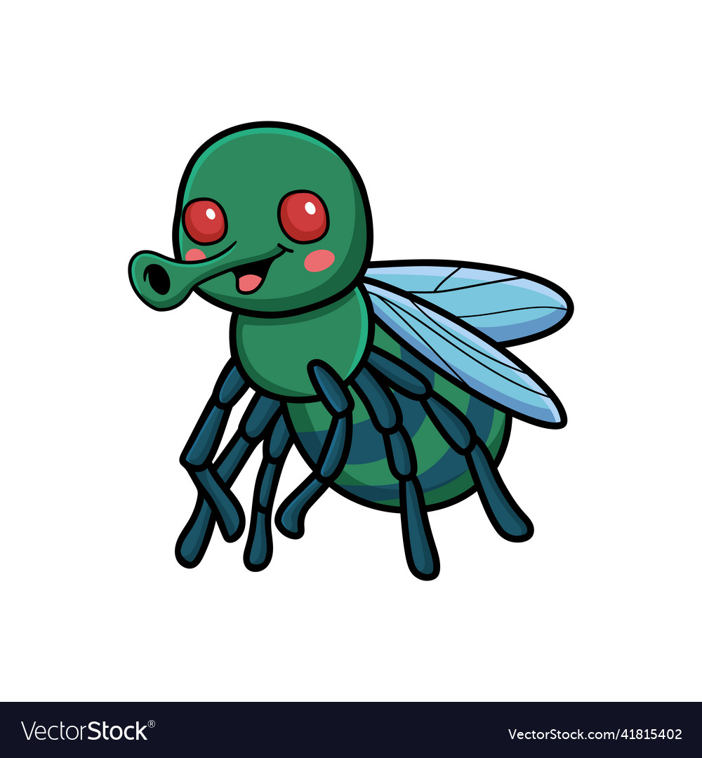 Cute little house fly cartoon